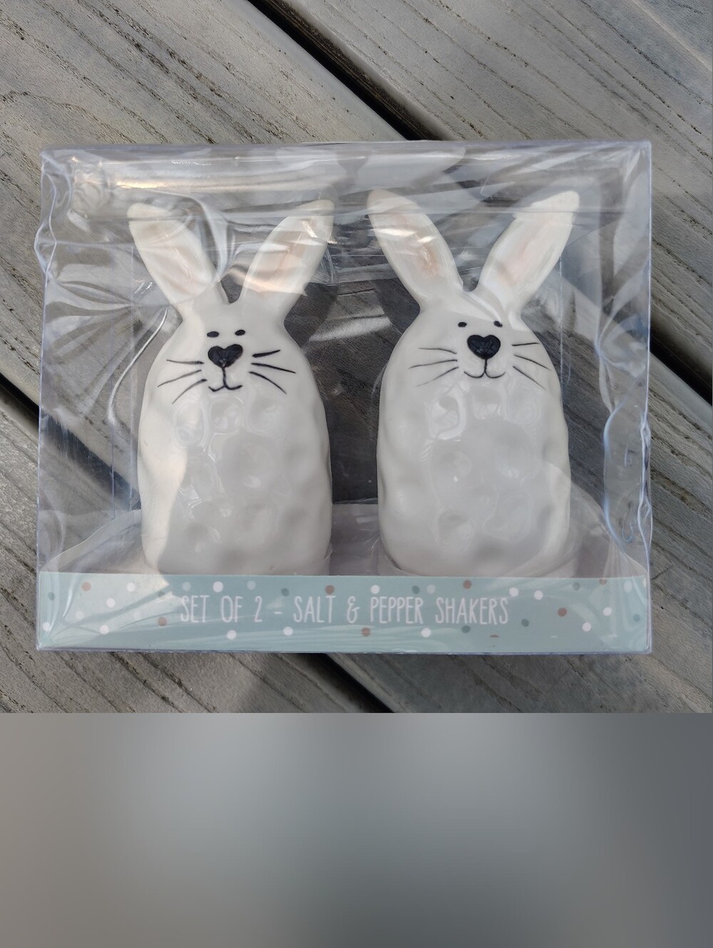 White Bunny Salt and Pepper Shakers Set of 2 - Cute Ceramic Rabbits